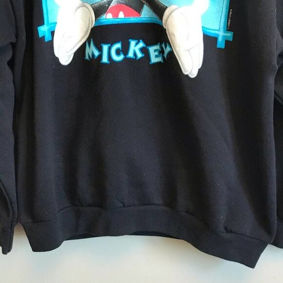 Tultex XL Y2K 90s vintage Mickey Disney black sweater - Picture 3 of 7